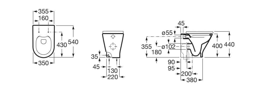 Напольный фарфоровый туалет без бриды Roca The Gap ARCH-00049204 - Вид №4