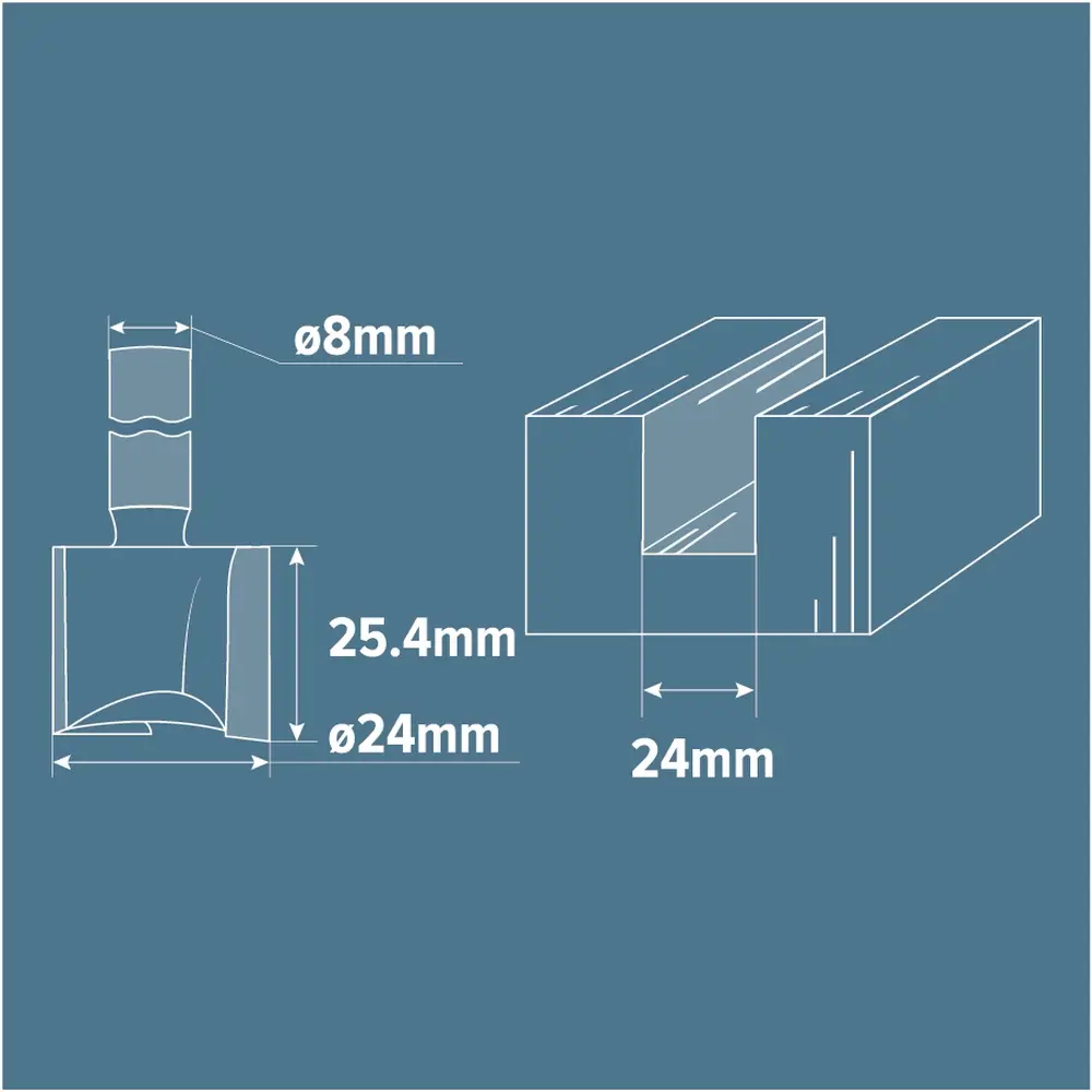 Фреза пазовая прямая Brigadier, D24х25 мм STLM-2110714 - Вид №3