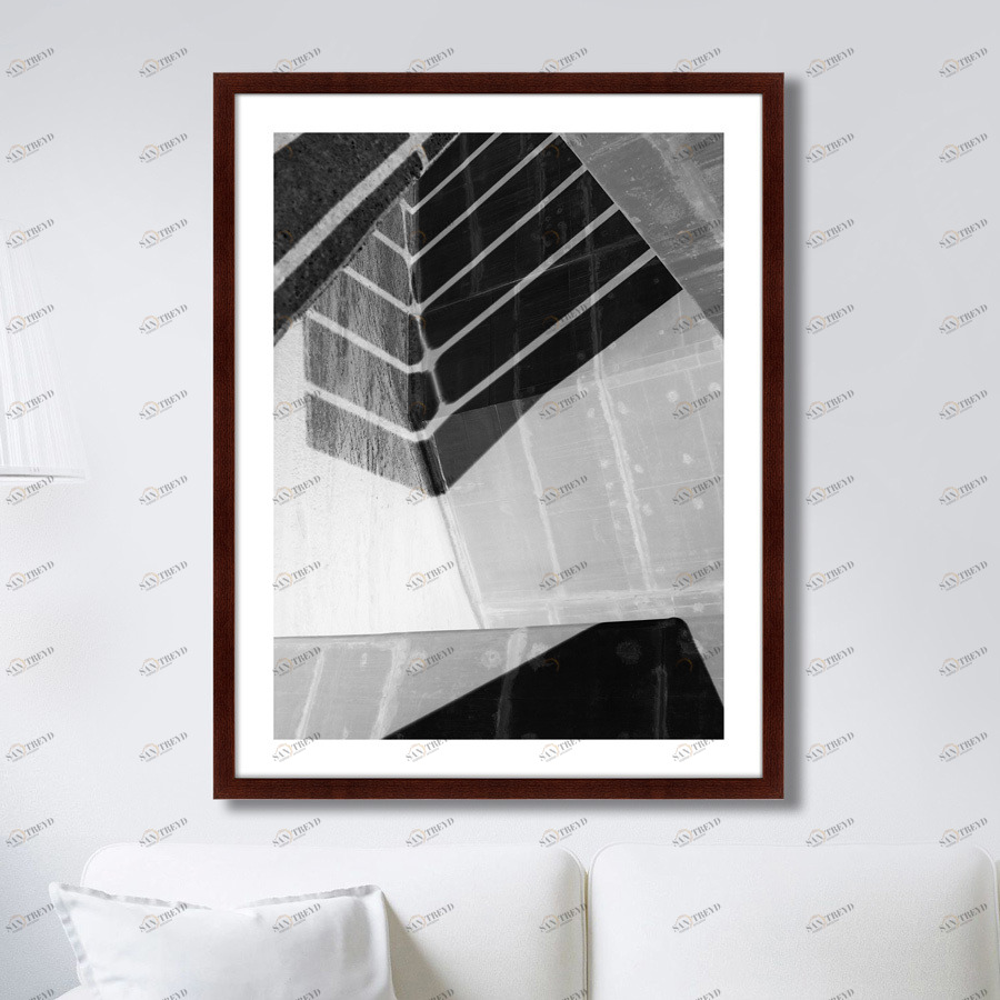 Арт-фотография в деревянной раме 78,5х100 см The curve light forms КАРТИНЫ В КВАРТИРУ  264807 Белый;черный;разноцветный 