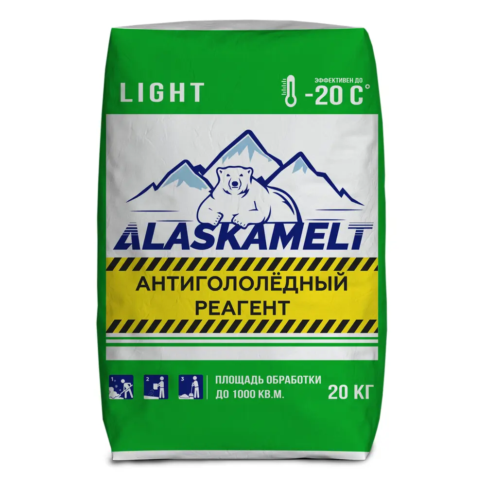 Противогололедные реагенты Alaskamelt Light 20 кг Santreyd STLM-2124264 - Вид №3