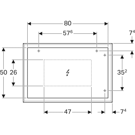 500.572.JI.1 Зеркало с подсветкой Geberit Citterio Geberit  - Вид №12