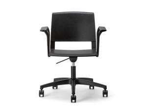 Пластиковый поворотный стул с подлокотниками