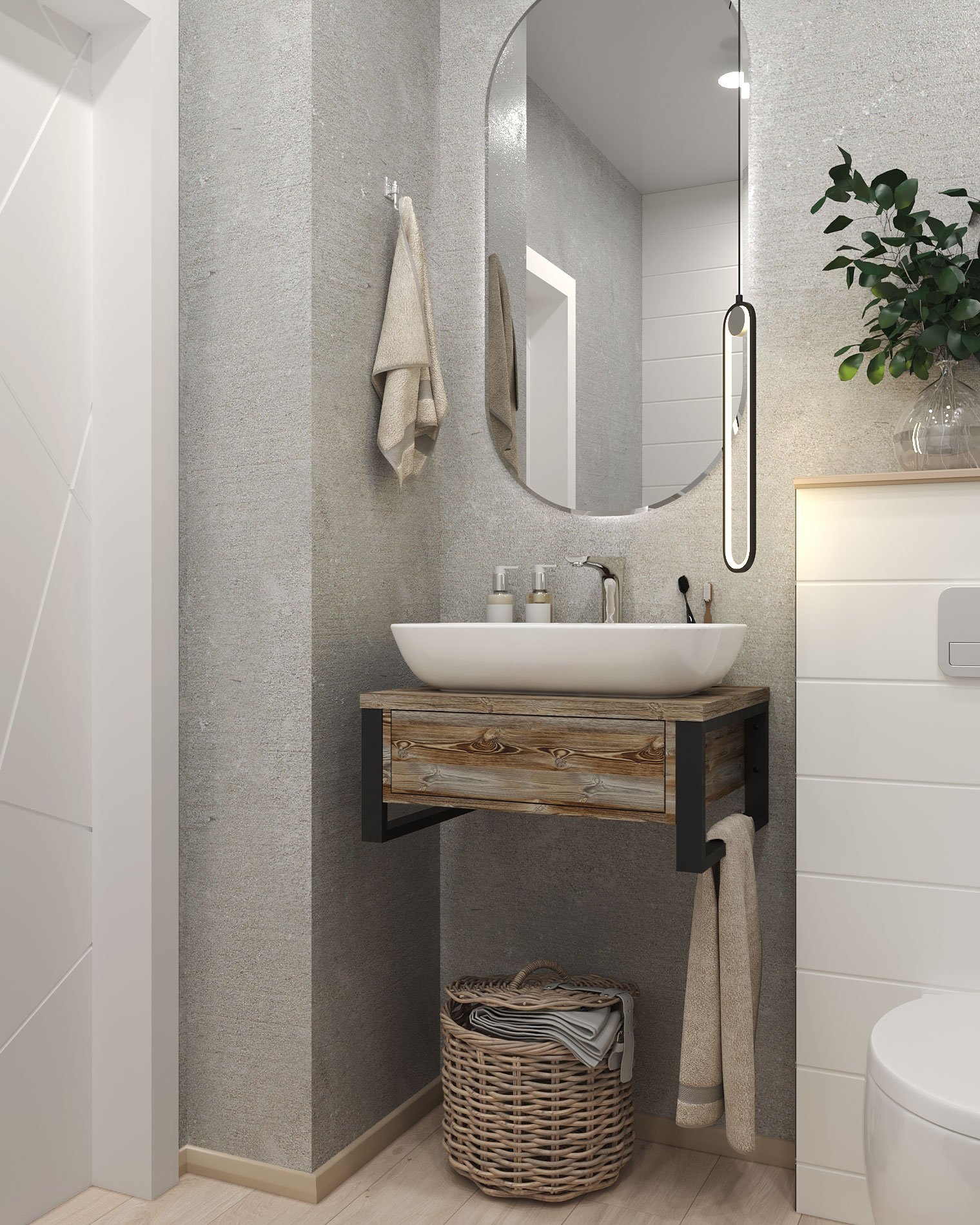 Тумба GRUNGE LOFT 60П 1в.я Дуб Намибия 1 Marka Ц0000001579 - Вид №2