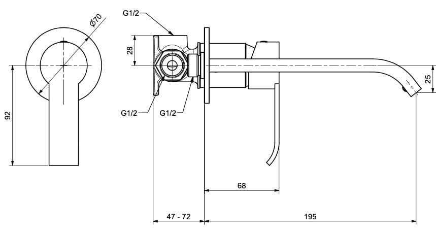 Настенный однорычажный смеситель для раковины Bugnatese Tess ARCH-00120927 - Вид №2