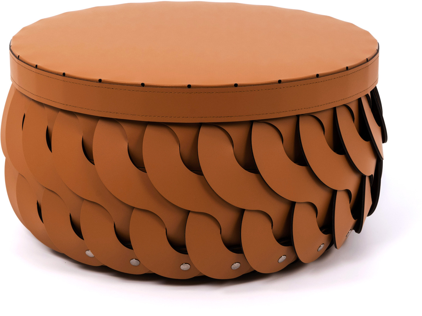 Высокая корзина Alicante - Ø 45XH25 см / регенерированная кожа_коралл