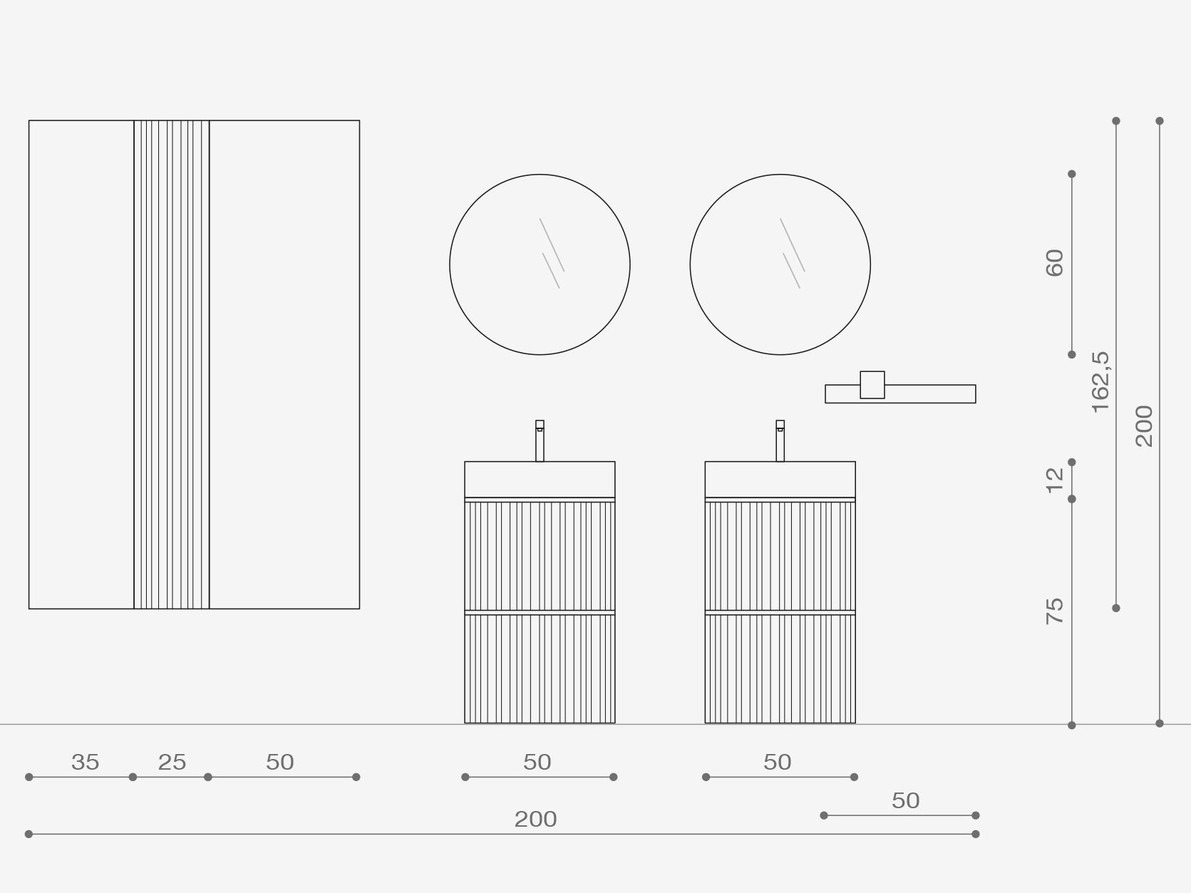 Умывальник с ящиками ARCOM Поллок текстуры ARCH-00016105 - Вид №2