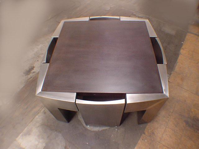 ICI ET LÀ Квадратный стальной стол Connect sun-id-1440850 - Вид №1