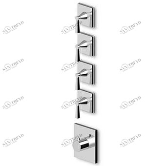 ZB2662 - R97823 Встроенный термостатический смеситель для душа 1/2 "с 4-мя запорными кранами. Zucchetti Bellagio 