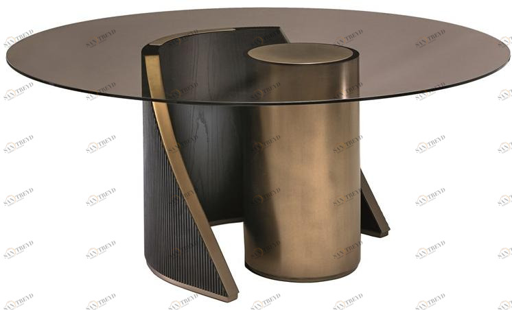 Shake Круглый обеденный стол из стекла Hege sun-id-1432689