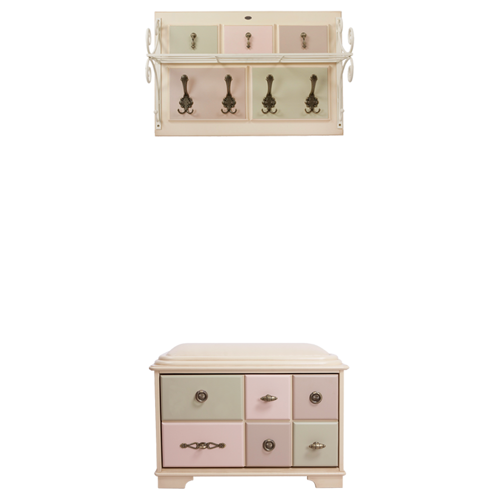 15002,11533 Настенная прихожая с обувницей Пандора 1 Акварель BOGACHO 4627139502098, 4627139503439