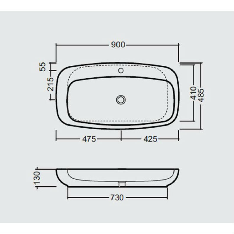 18872 Накладная раковина на столешницу  овальная Ceramica Hidra  - Вид №1