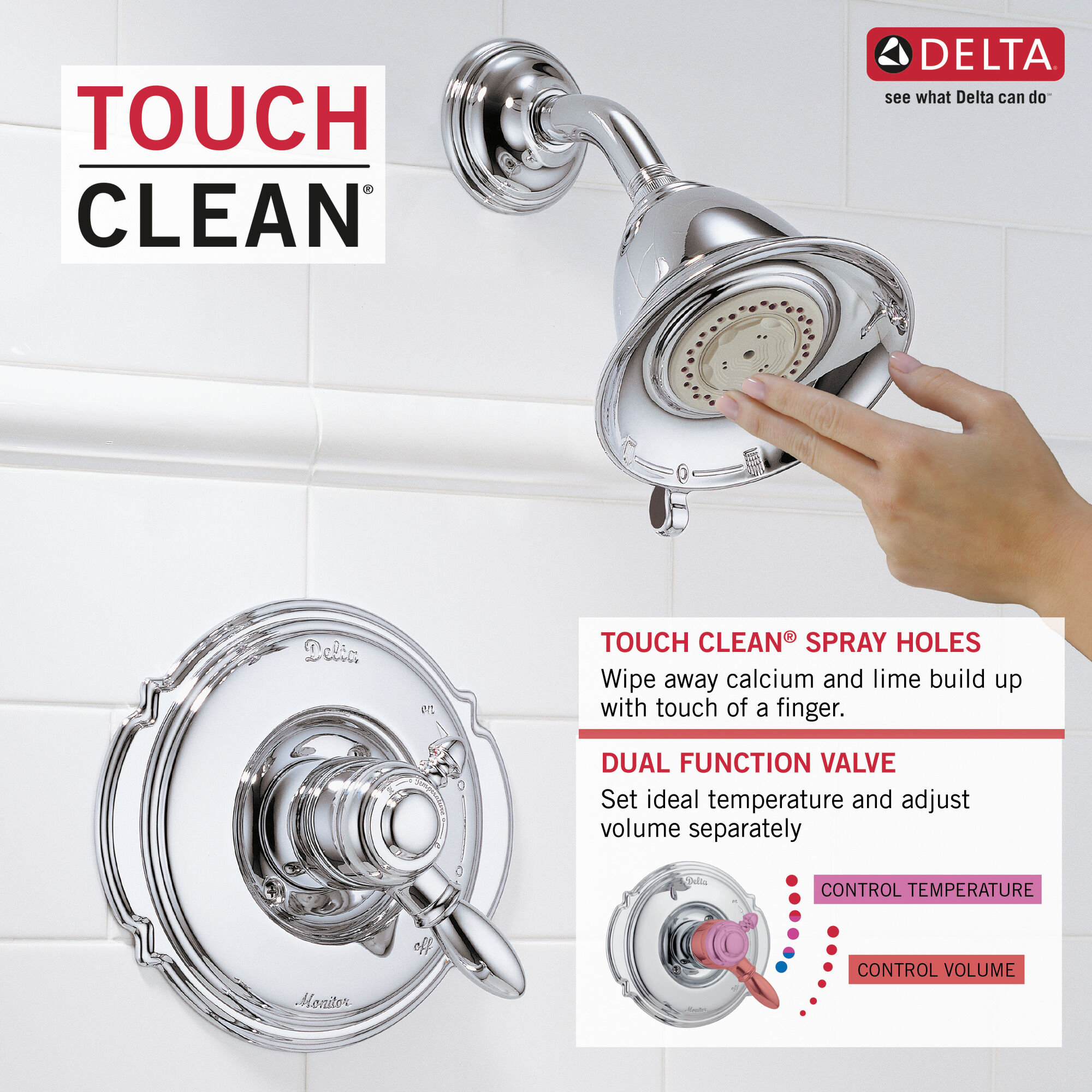 T17255-PT Обивка для душа Monitor (R) серии 17 Delta Faucet Victorian Выдержанный оловянный - Вид №4
