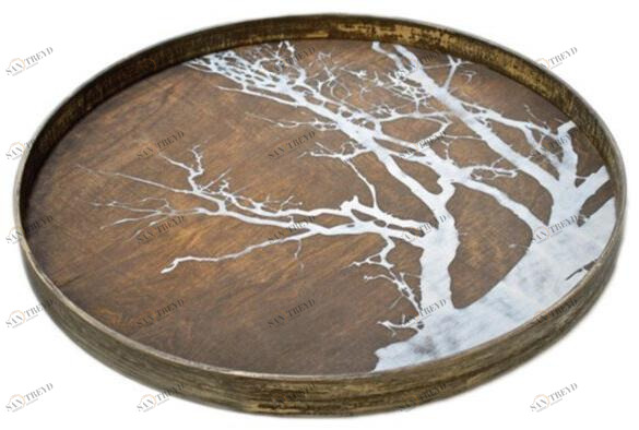 Ethnicraft Круглый деревянный поднос Classic 20303