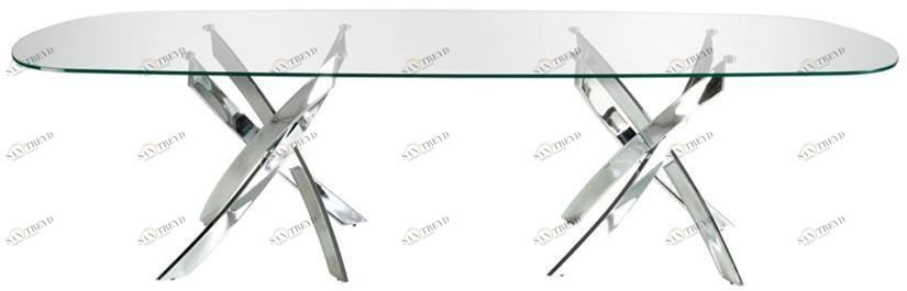 Angel Cerdá Овальный стол для гостиной из стали и стекла Urban deco 1073 Angel Cerda