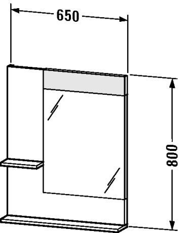 VE731007575 Vero Зеркало с полочками сбоку и внизу Лен, декор Duravit - Вид №2