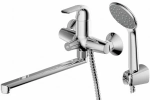 Смеситель для ванны излив 300 мм с аксессуарами FIT F6135188CP-LB-RUS bravat