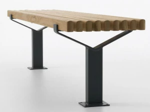 Nola Industrier Скамья из стали и дерева без спинки Luma