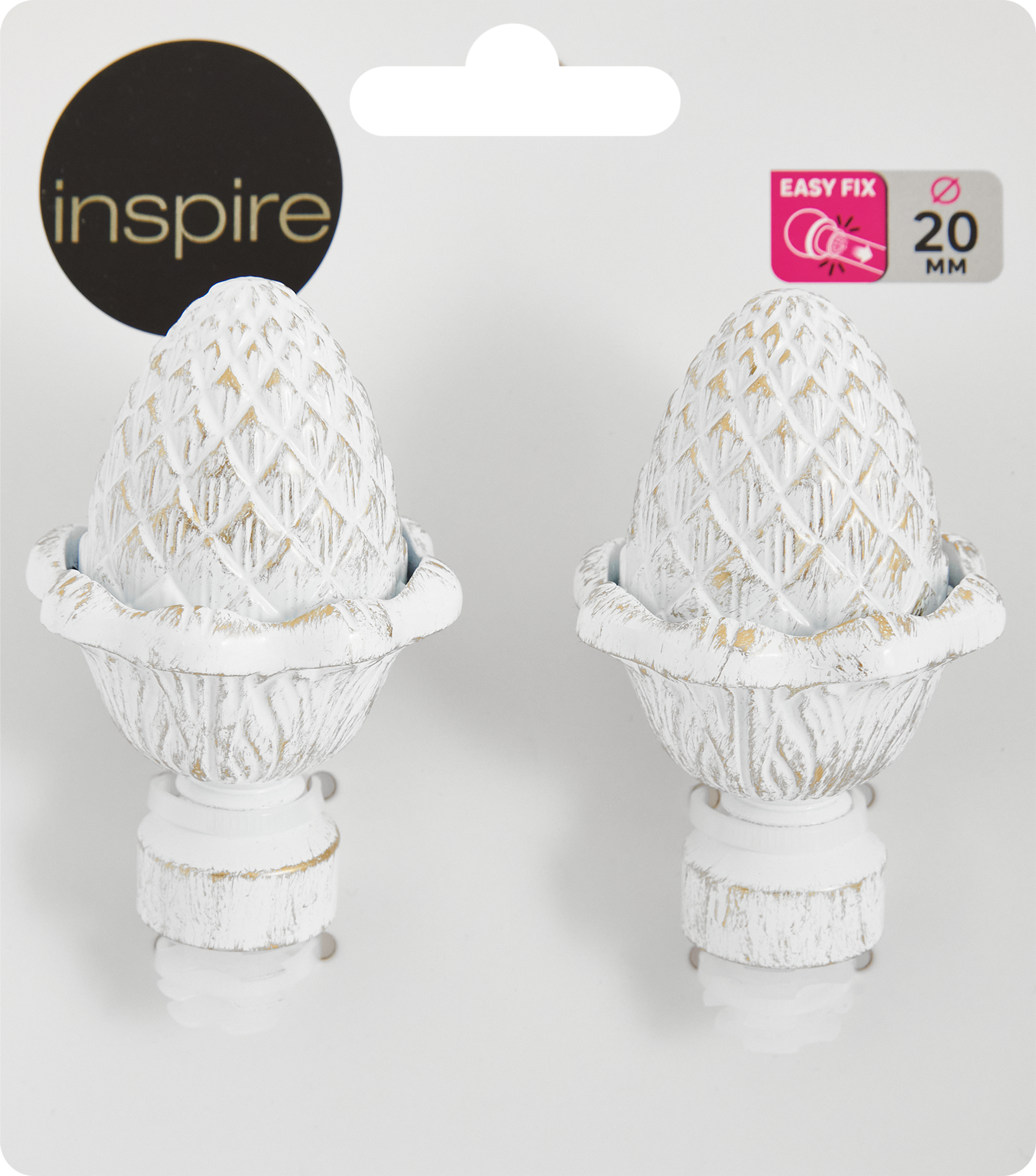 Наконечник алюминиевый белый 20 см INSPIRE (2 шт.) 86421285 STLM-0068871 - Вид №2