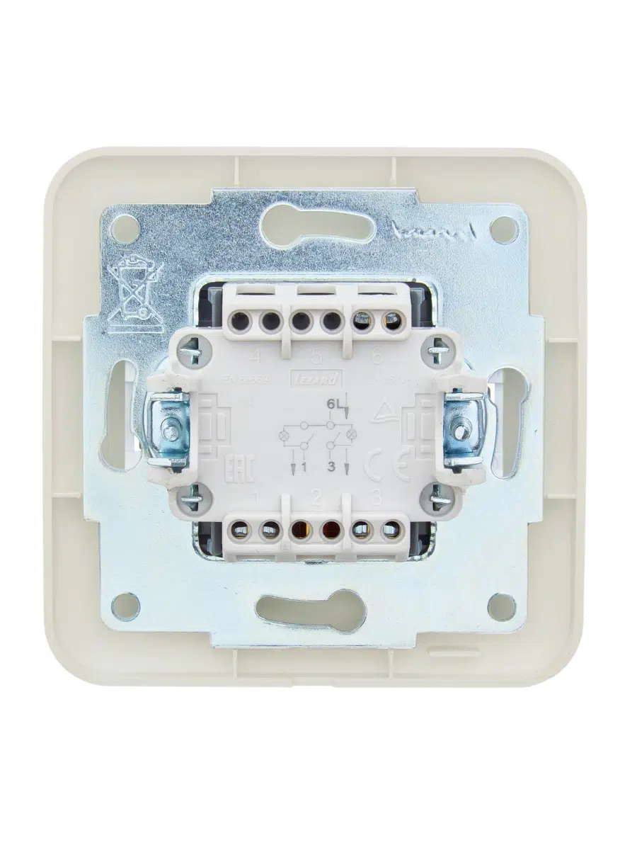 ASTI Выключатель двойной с подсветкой крем LEZARD 7081-0303-112 - Вид №1