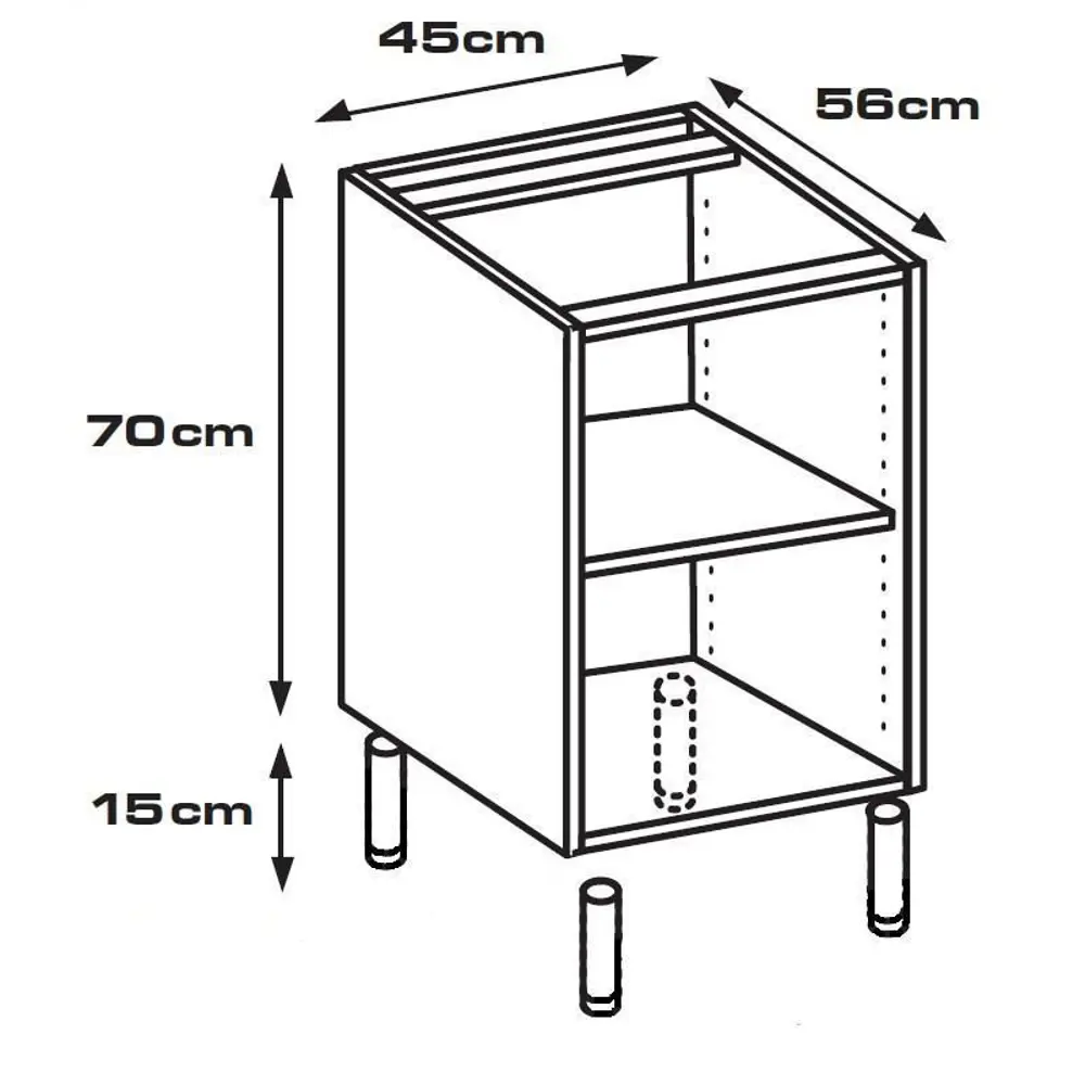 Каркас напольный 45x70x56 см, ЛДСП, цвет белый 82286687 STLM-2174716 DELINIA  - Вид №6