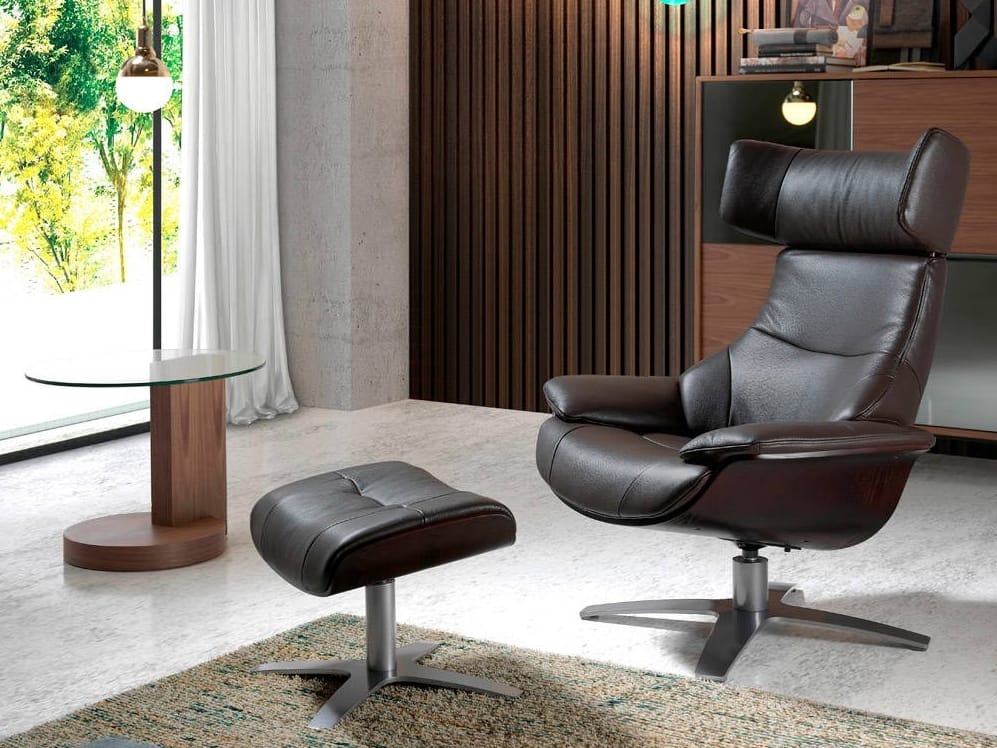 Кожаная мягкая поворотная спицевая подставка для ног Angel Cerda диван Trend ARCH-00001815 - Вид №2