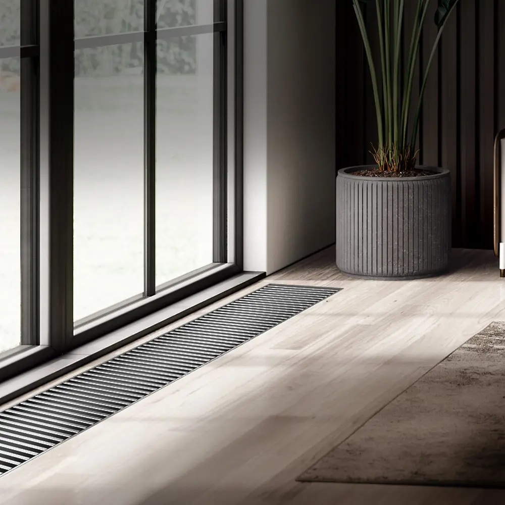 Внутрипольный конвектор Royal Thermo Atrium 1400x250x90 мм боковое подключение 1 теплообменник с решеткой STLM-2079323 - Вид №5