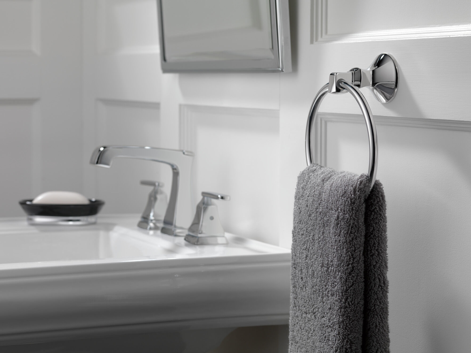 3564-MPU-DST Смеситель для ванной комнаты с двумя ручками и EZ Anchor® Delta Faucet Ashlyn Хром  - Вид №6