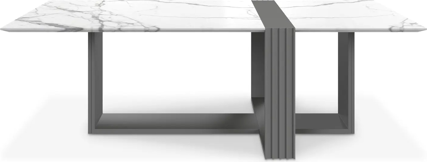 Серый обеденный стол LUXXU Vertigo 296 - Вид №1