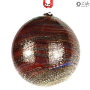 3677 ORIGINALMURANOGLASS Красный Ёлочный шар Фанатазия - муранское стекло OMG  см