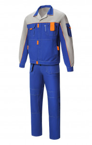 65260 Костюм "Профессионал-2" василек-светло-серый  Летняя спецодежда  размер 64-66/194-200