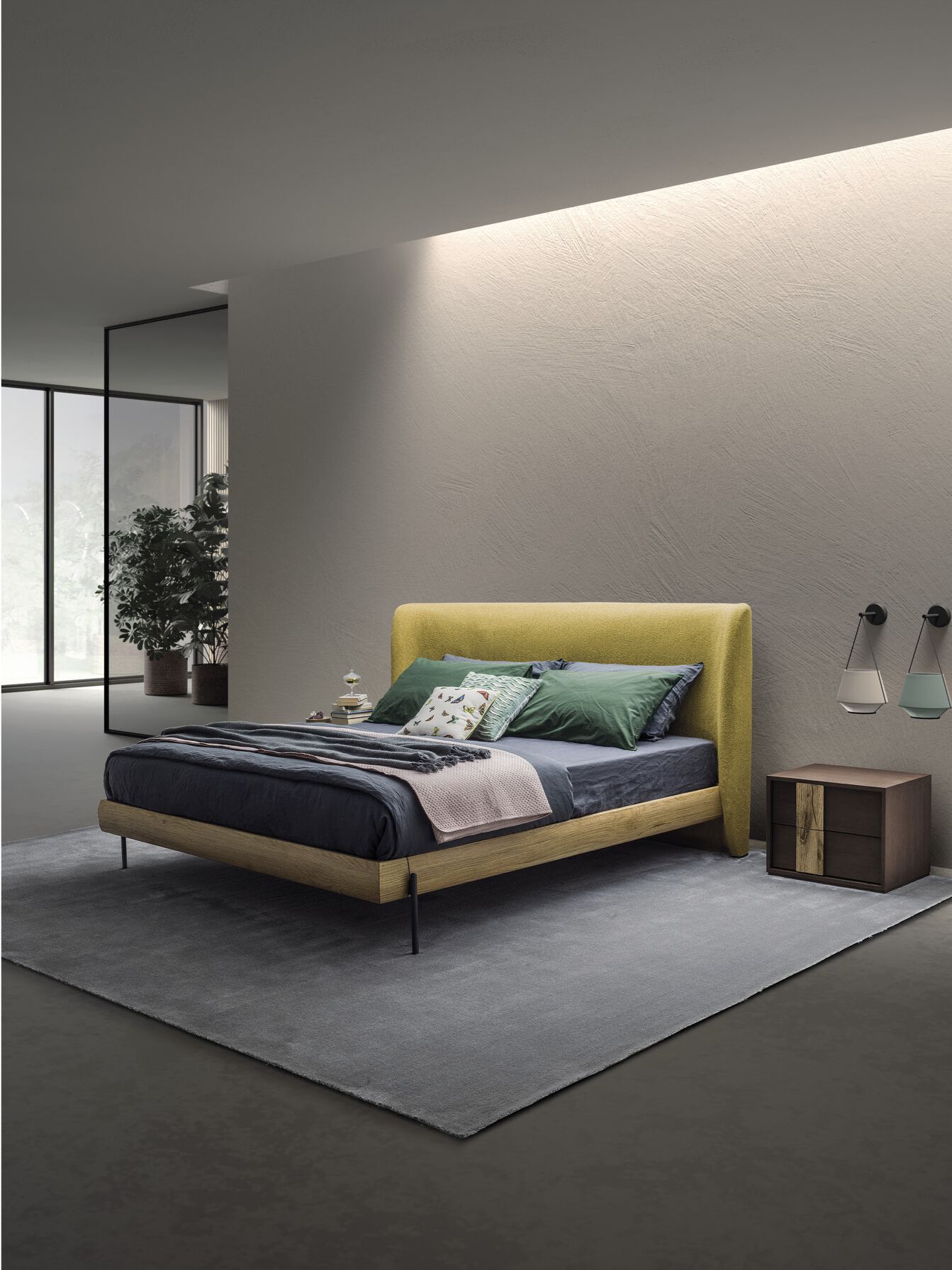 Двуспальная кровать с мягким изголовьем Devina Nais LEAF ARCH-00067826 - Вид №2