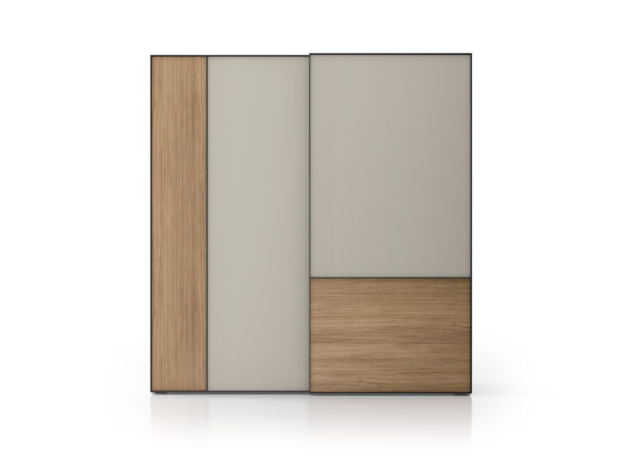 Секционный шкаф из дерева и закаленного стекла с раздвижными дверями Santalucia Mobili NUIT ARCH-00085279