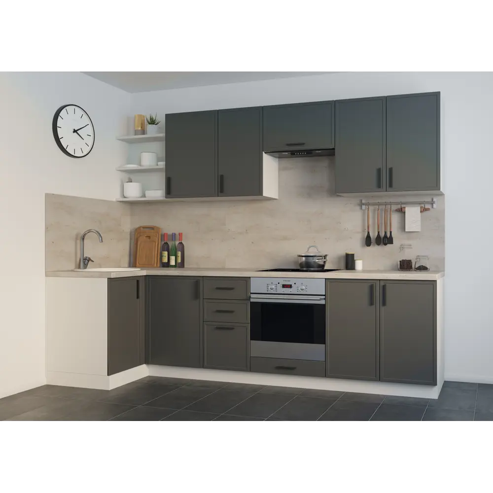 Фасад для кухонного шкафа Неро 59.7x7.3 см KONSENSA ЛДСП цвет серый STLM-2053815 - Вид №5