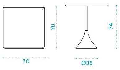 Ethimo Стол с бетонно-алюминиевым основанием и столешницей из тика Concreto sun-id-1466275 - Вид №4