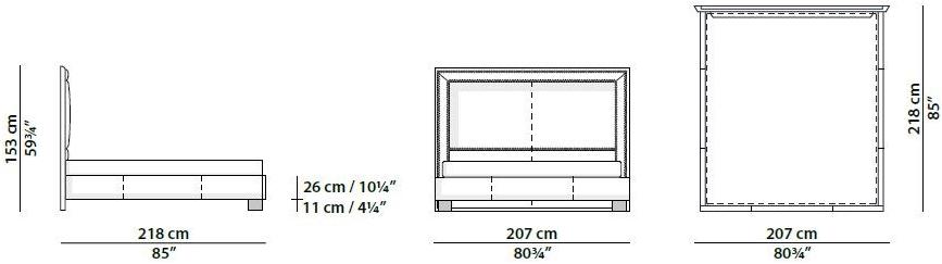 BAXTER Кожаная кровать с высоким изголовьем sun-id-1394533 - Вид №2