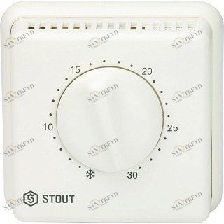 Термостат комнатный проводной с переключателем и светодиодом STOUT STE0001000001