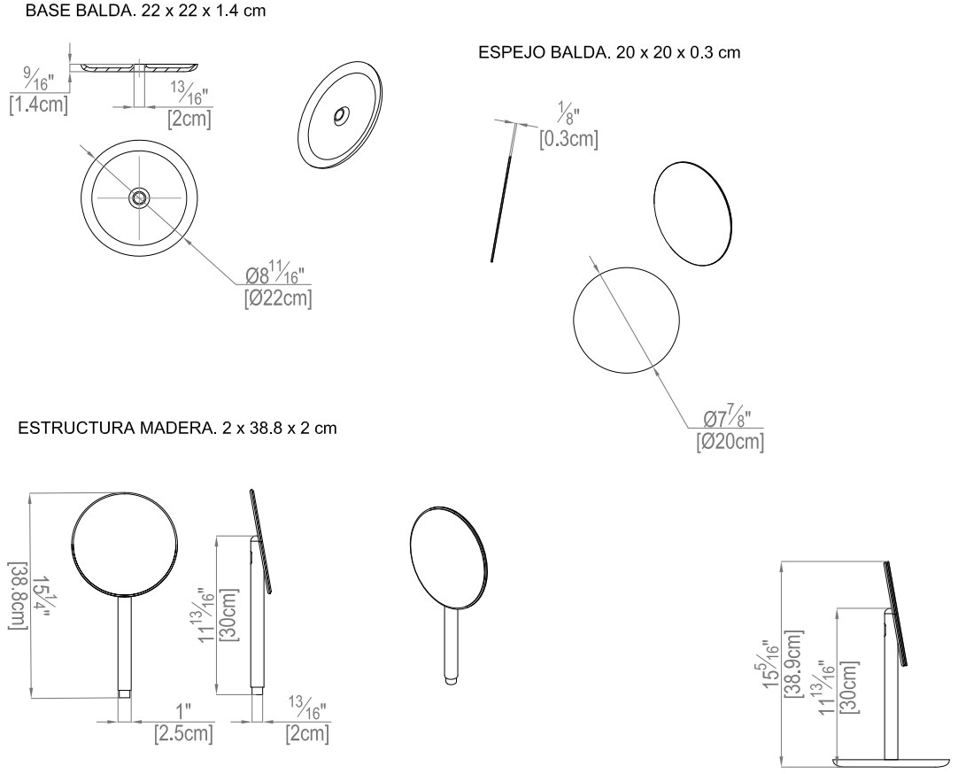 L'ANTIC COLONIAL Круглое зеркало на столешнице Balda sun-id-1438075 - Вид №4