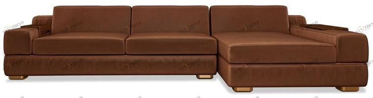 Porustudio 3-х местный кожаный диван с шезлонгом sun-id-1489217