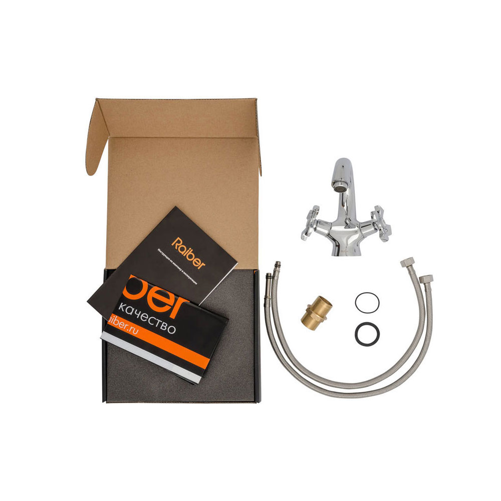 R8001 Смеситель для раковины с двумя рукоятками Raiber Talis - Вид №4