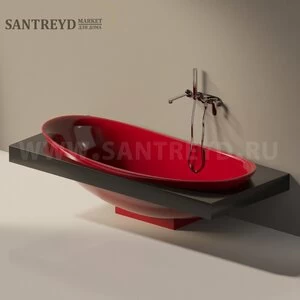 Ванна встроенная IO e SI красная