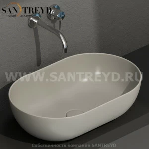 B6O54CC Накладная раковина на столешницу  овальная Ceramica Globo T-EDGE