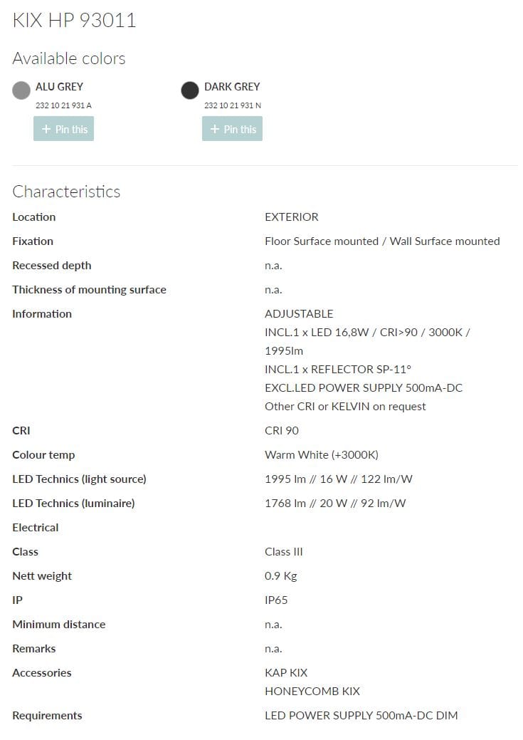 Регулируемый настенный светодиодный наружный прожектор Deltalight Kix ARCH-00072079 - Вид №10