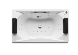 A248052001 Прямоугольная акриловая ванна с гидромассажем Total и сливным комплектом ROCA BeCool