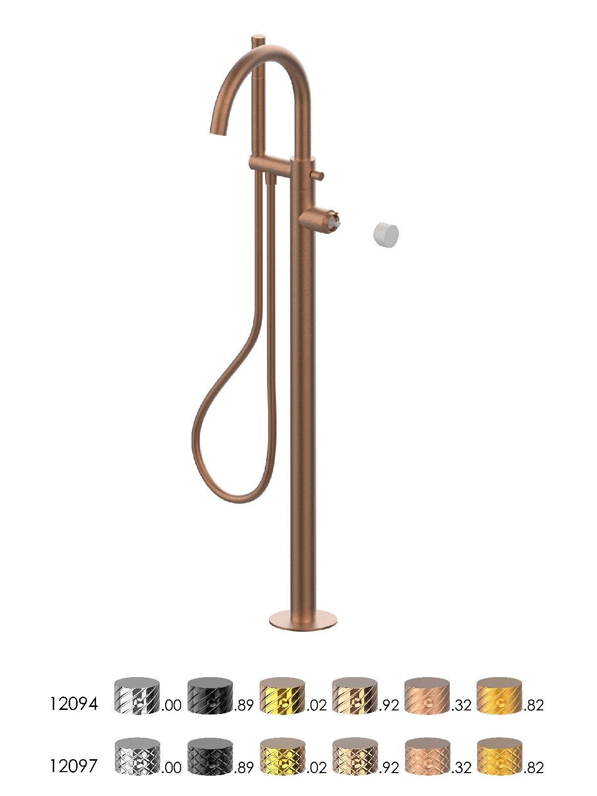 Однорычажный смеситель для ванны с ручным душем Rubinetterie Frattini Pepe XLS ARCH-00055154 - Вид №10