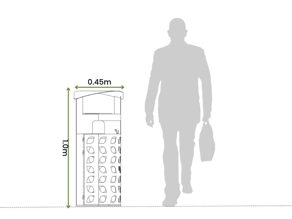 Стальная стойка для мусора с порошковым покрытием Urbencéa KURV ARCH-00138259 - Вид №2