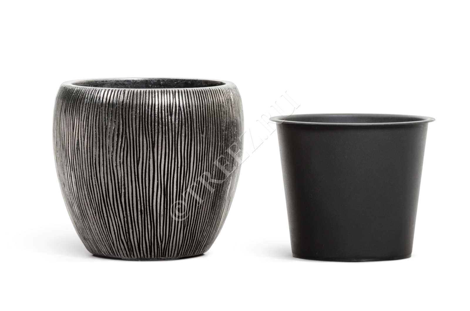 41.3320-06-044-DSL-30 Кашпо  Effectory - серия Wow - Конус-Чаша - Стальное серебро Цветочная коллекция  - Вид №6