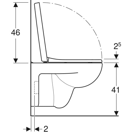 501.758.00.1 Комплект подвесного унитаза Geberit Renova Plan вертикальный смыв, с сиденьем для унитаза Geberit  - Вид №5