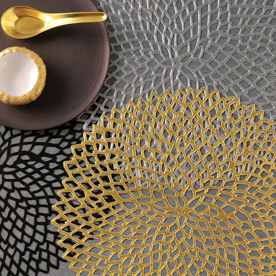 Салфетка виниловая Silver, 36х39 см Chilewich C0403DAHLSILV - Вид №3