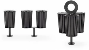 Urbantime Урна для мусора уличная металлическая с крышкой Zeroquindici.015