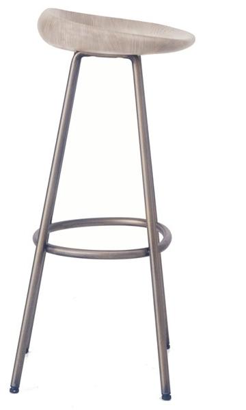 BassamFellows Высокий барный стул из стали и дерева Pebble Cb-273 - Вид №2